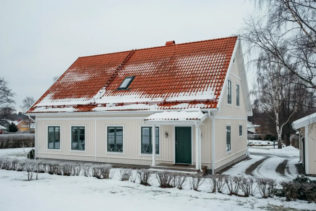 sn skottning och sn r jning av tak p villa i bara svedala